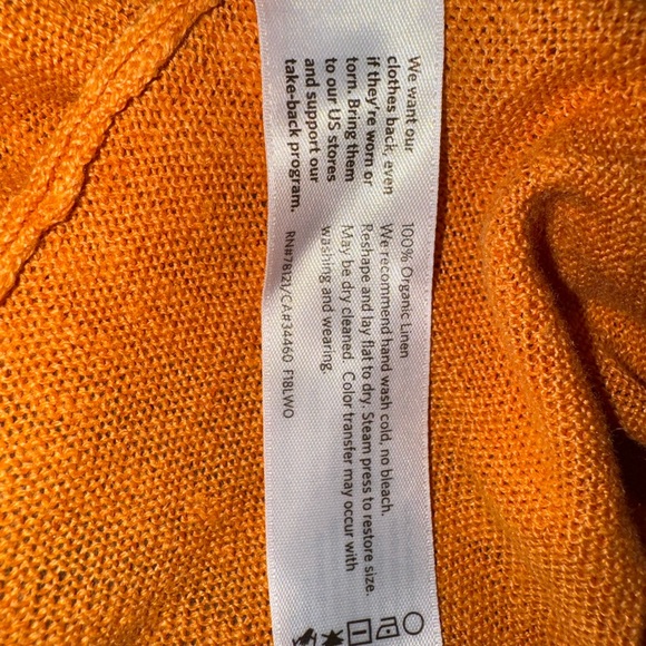 Eileen Fisher long-sleeved linen sweater - tangerine colour, size small - Picture 2 of 5